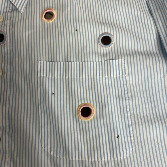 Mili Designs Vintage Striped Mirror Sequin Top Sz 2X Bling Art to Wear Artsy - Picture 5 of 7